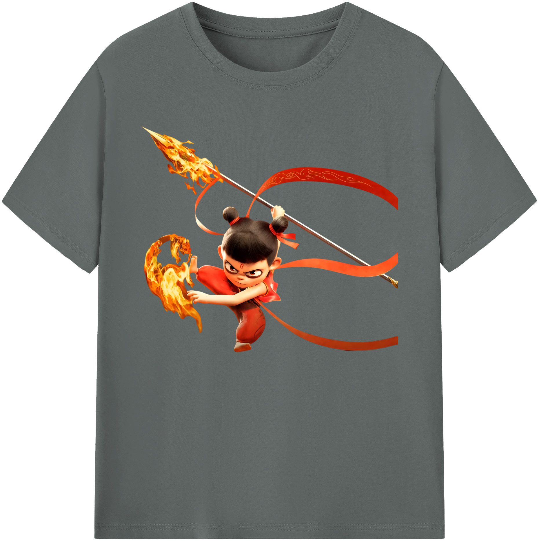 （画像用） Ne Zha 2 ナタ 魔童の大暴れ 綿100％ メンズ半袖Tシャツ｜肌触りやわらか＆通気性